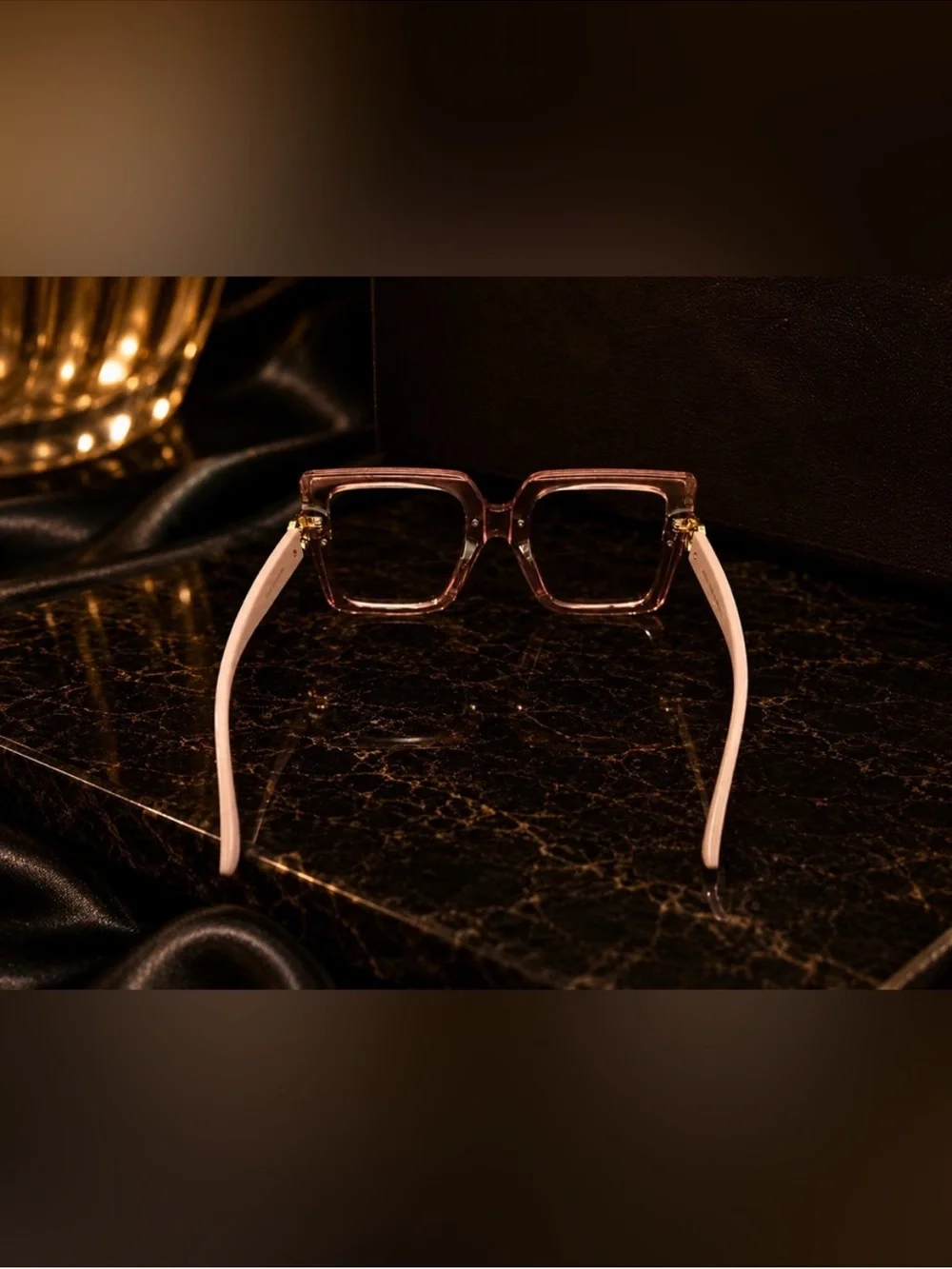 Luxury Pink Square Oversized GG Sunglasses